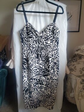 Sergio Hudson x Target Animal-Print Midi Bustier Dress with Adjustable Straps